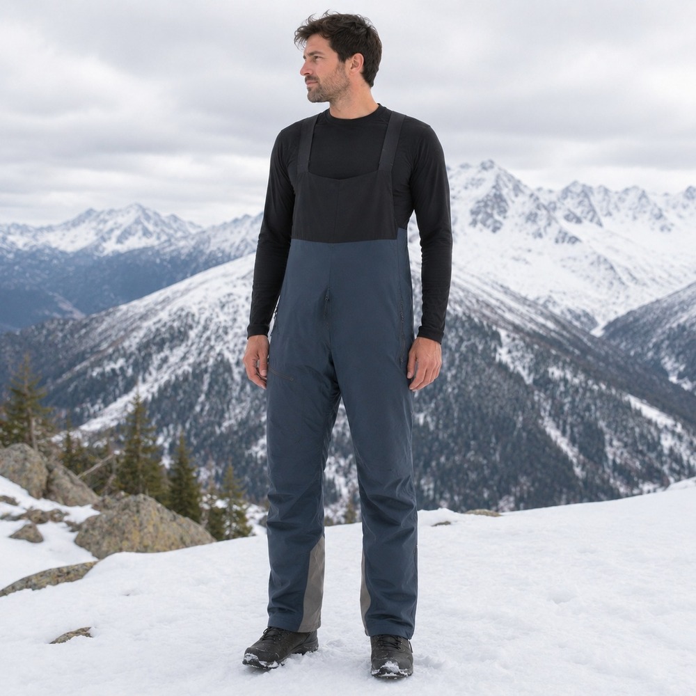 Patagonia Dual Aspect Bibs Mens XL Smolder Blue Alpine Snow Pants Trekking Recco